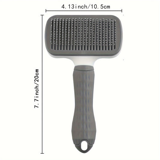 Heavy-Duty Pet Grooming Comb & Deshedding Brush – One-Click Hair Release, Dual Grip Tool for Dogs & Cats – Removes Loose Fur, Reduces Shedding, Prevents Matting, Promotes Healthy Coat – Perfect for Long-Haired Breeds