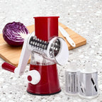 New Manual Food Processor & Shredder - Heavy-Duty Metal Drum Slicer