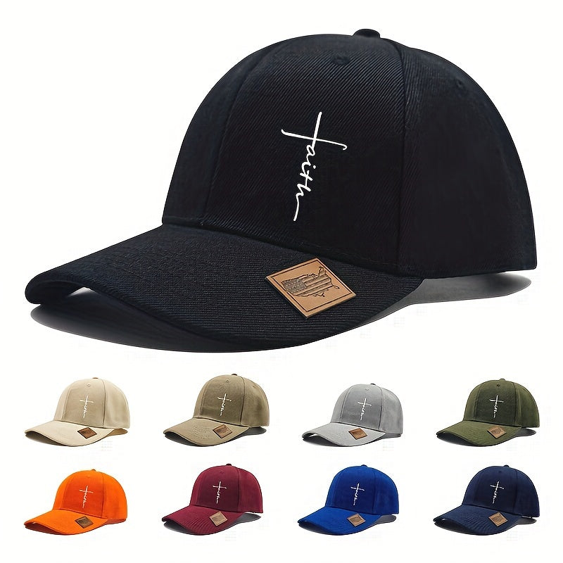 [Stylish Baseball Cap] Lightweight, Stylish Adjustable Faith Cross Baseball Cap - Sun-Protective for Women