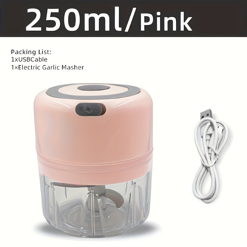 RZSYZH 250ml USB Rechargeable Electric Food Processor - Stainless Steel