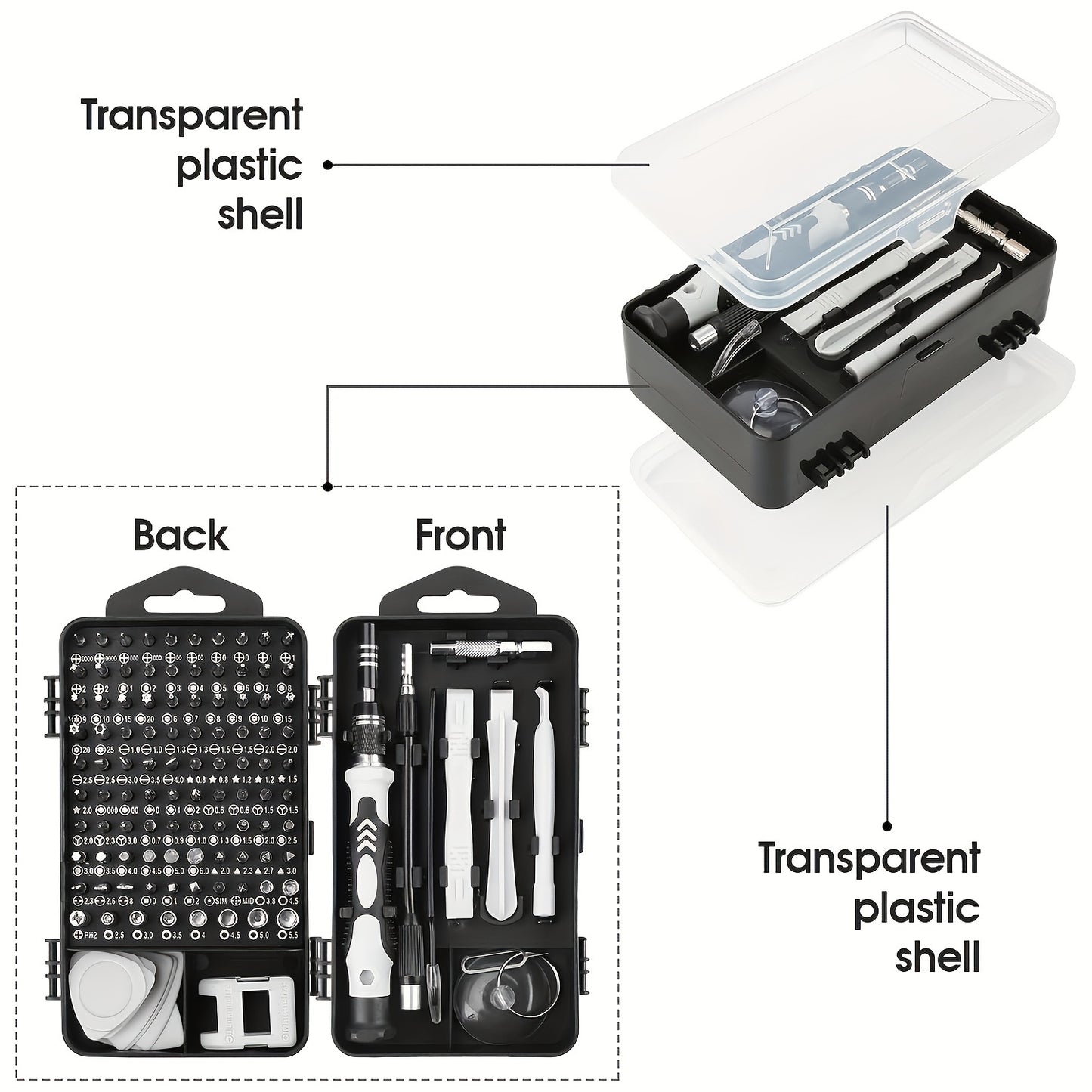 115-in-1 Precision Screwdriver Set – Upgraded Magnetic Repair Tool Kit with High Hardness Steel Bits, Special-Shaped Heads, and Multifunctional Disassembly Tools for Mobile Phones, Laptops &amp; Electronics