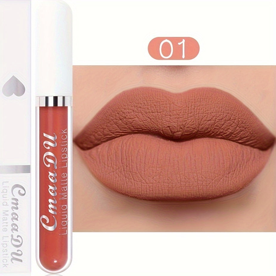 Long-Lasting Matte Liquid Lipstick - Waterproof, Non-Stick, Fruit Scented, Sweatproof, Hydrating, Lightweight, Durable Makeup for Dining, Swimming, Summer - Fruit Fragrance, Cup-Shaped Applicator - The Superior Findings Depot