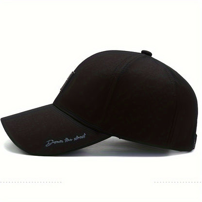 Stylish Letter Baseball Cap - Breathable, Adjustable, Unisex Sun Hat for Outdoor Enthusiasts - Perfect for Fishing, Mountaineering, Hiking, and Casual Wear