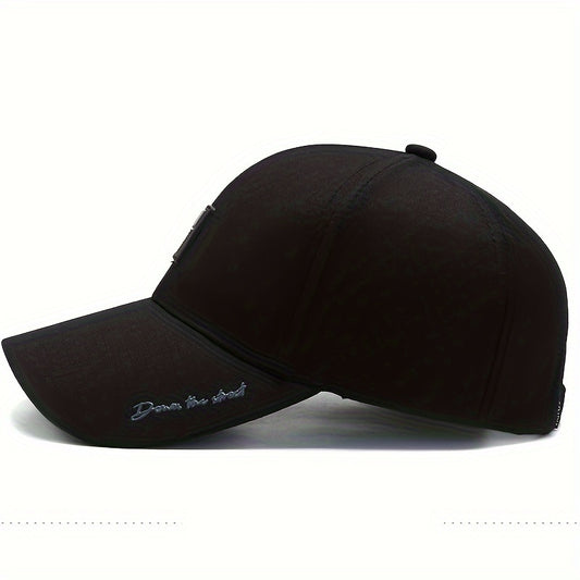 Stylish Letter Baseball Cap - Breathable, Adjustable, Unisex Sun Hat for Outdoor Enthusiasts - Perfect for Fishing, Mountaineering, Hiking, and Casual Wear