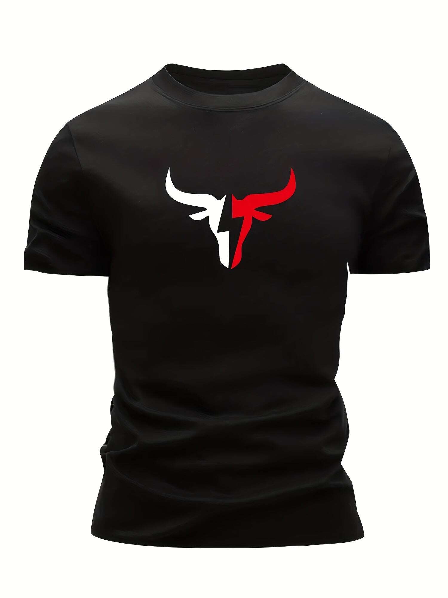 3pcs Print Bull Head Pattern T-Shirt - Men's Ultra-Lightweight, Quick-Dry Casual Summer Shirt, Perfect Gift - The Superior Findings Depot