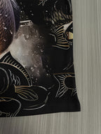 Men's 3D Fish Graphic T-Shirt - Black with Golden & White Fish