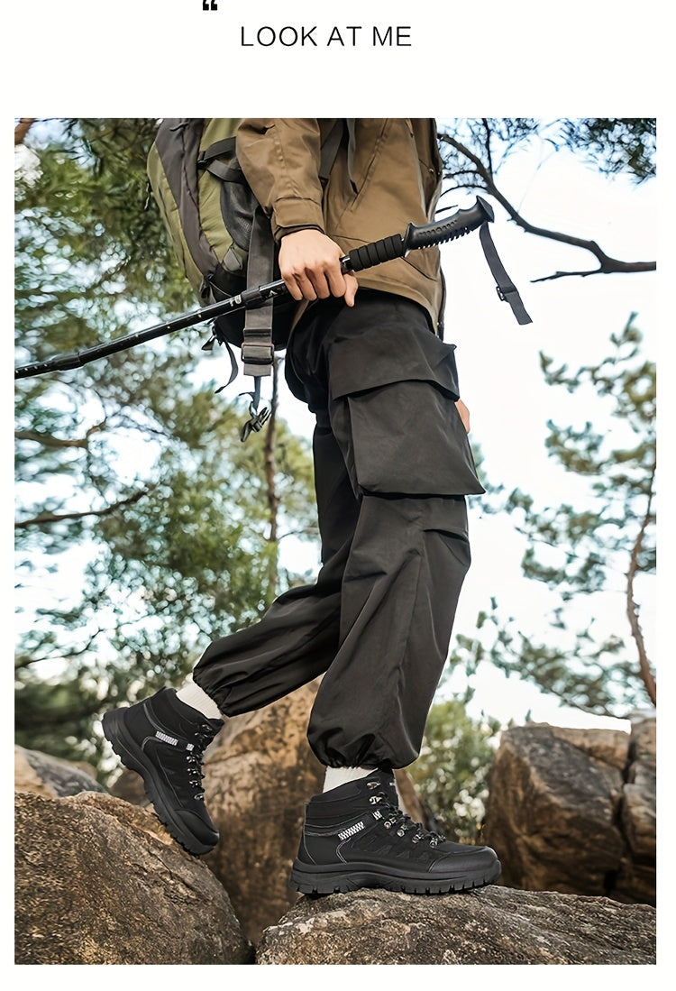 MAINALUN Men's All-Season High-Top Hiking Boots - Heavy-Duty