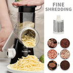 Professional Tabletop Rotary Cheese Grater - 3 Interchangeable Blades