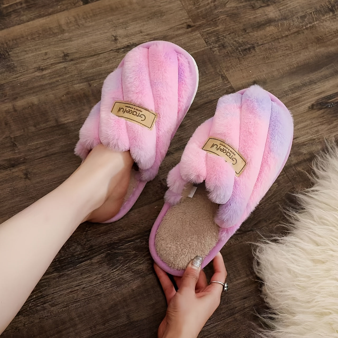 Women'S & Men'S Winter Warm Plush Slippers - Soft Fleece Lined Indoor House Shoes with EVA Sole, Cozy Casual Design for Home Comfort, Black, Pink, White, Beige, Slipper, Indoor Footwear, Plush Interior, Durable Footwear, Wome - The Superior Findings Depot