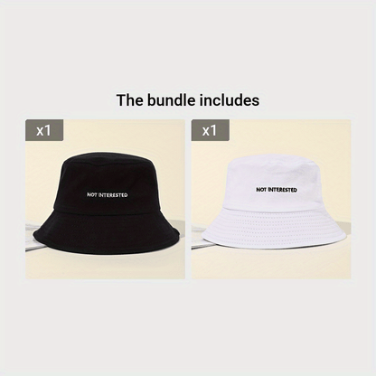 Embroidered Beach Bucket Hat - Lightweight, Solid Color, Sunscreen, Travel-Friendly Fisherman Cap for Outdoor Activities - Perfect for Beach, Travel, and Leisure