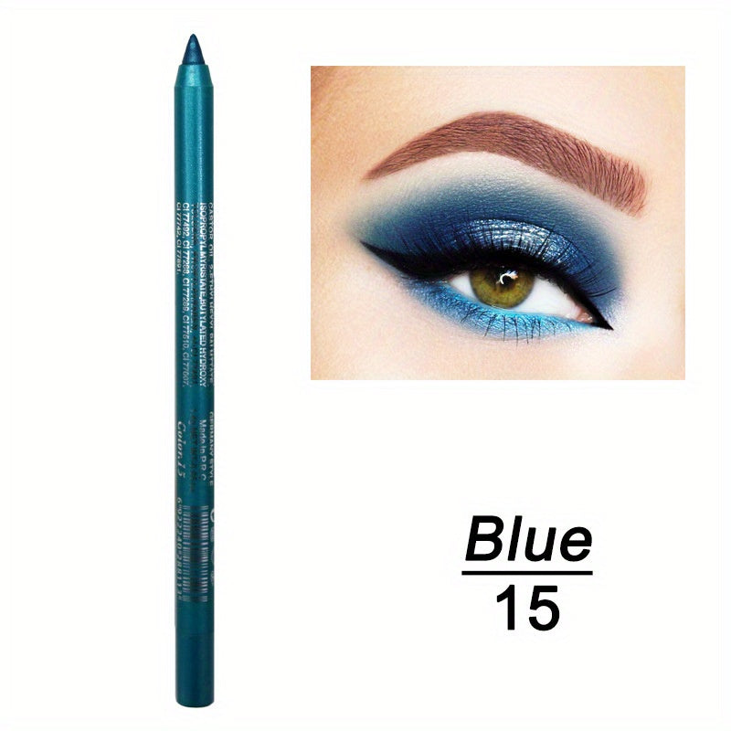 14-Color Vibrant Eyeliner Pen Collection - High-Pigmented, Pearly Glitter, Shimmer Metallic Finish, Smokey, Punk, Gothic Style - Long-Lasting, Waterproof, Matte Finish Eyeliner Stick for Music Festival and Everyday Use - The Superior Findings Depot
