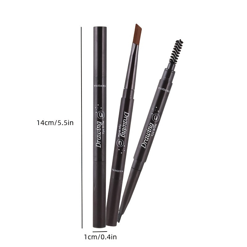 Waterproof 5 Colors Natural Makeup Double Heads Automatic Eyebrow Pencil Waterproof Long-lasting Easy Ware Eyebrow Pen With Eyebrow Brush - The Superior Findings Depot