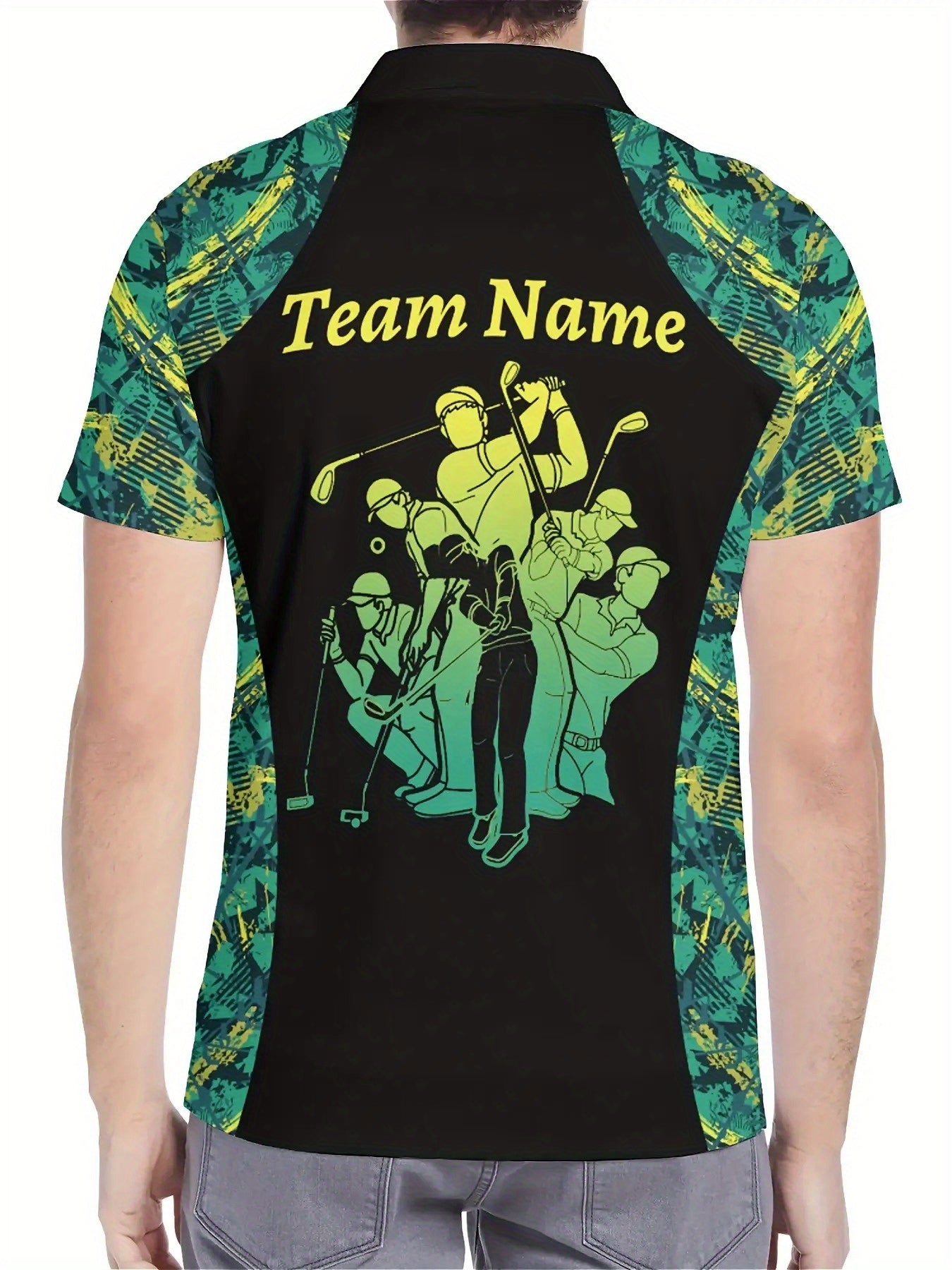 Customizable Golf Polo Shirt - Personalized Name & Team Logo