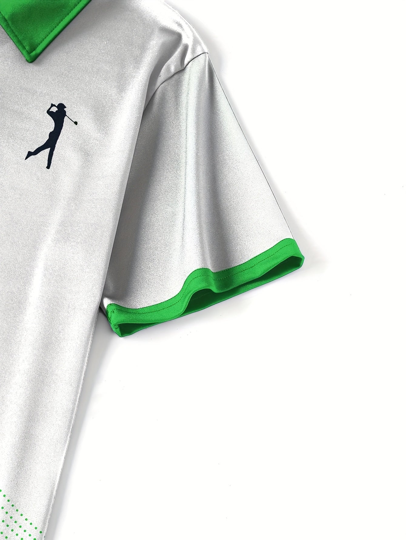 Men'S Classic White & Blue Polo Shirt with 3D Golf Ball Print - Breathable Summer Casual Wear, Regular Fit, Button-Up Collar, Lightweight Fabric for Golf, Park & Casual Attire, Golf Shirt, Park Attire, Sporty Style, Comfortab