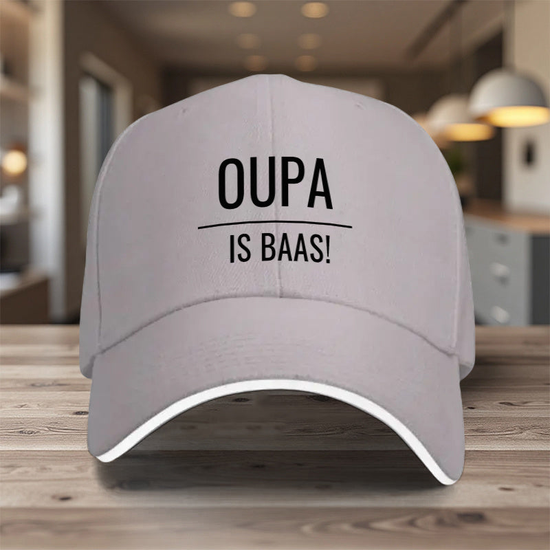 1pc Adjustable Snapback Baseball - Lightweight All-Season Hat with Oupa Is Baas! Design, / Contrast, Unisex for Men & Women, Wedding, Birthday, Baseball Hat, Wedding Accessory, Sporty Style, Durable Construction, Outdoor Enth