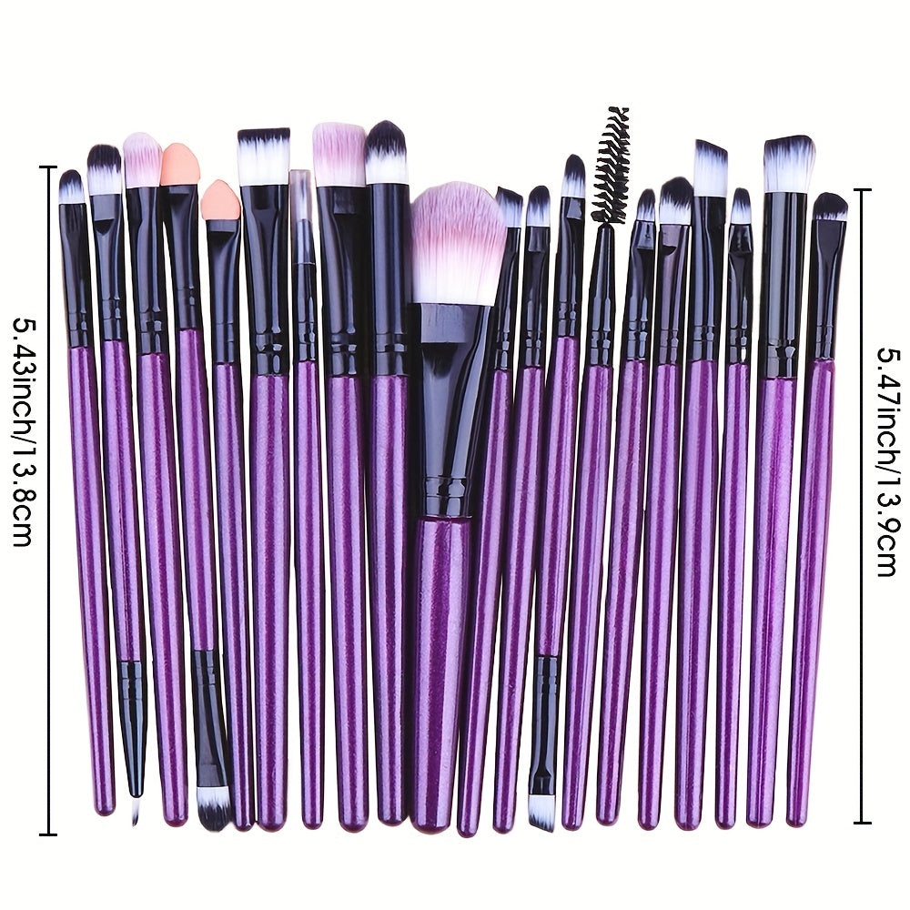 20-Piece Professional Eye Makeup Brush Set - Perfect for Creating Flawless Looks! - The Superior Findings Depot