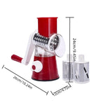 New Manual Food Processor & Shredder - Heavy-Duty Metal Drum Slicer