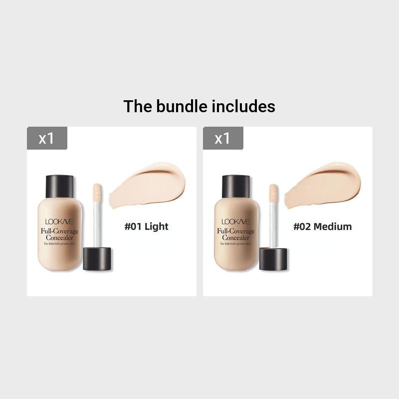 Lightweight Small Mini Bottle Liquid Concealer - Full Coverage For Acne, Dark Circles, And Blemishes, Travel Size - The Superior Findings Depot