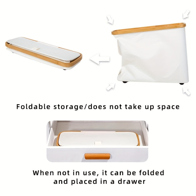 Large Capacity Toilet Paper Holder with Lid - Foldable Wood Frame