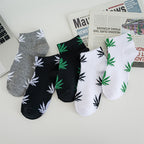 1pair Men's Leaf Pattern Ankle Sock For Spring Summer And Autumn outdoor Waering - The Superior Findings Depot