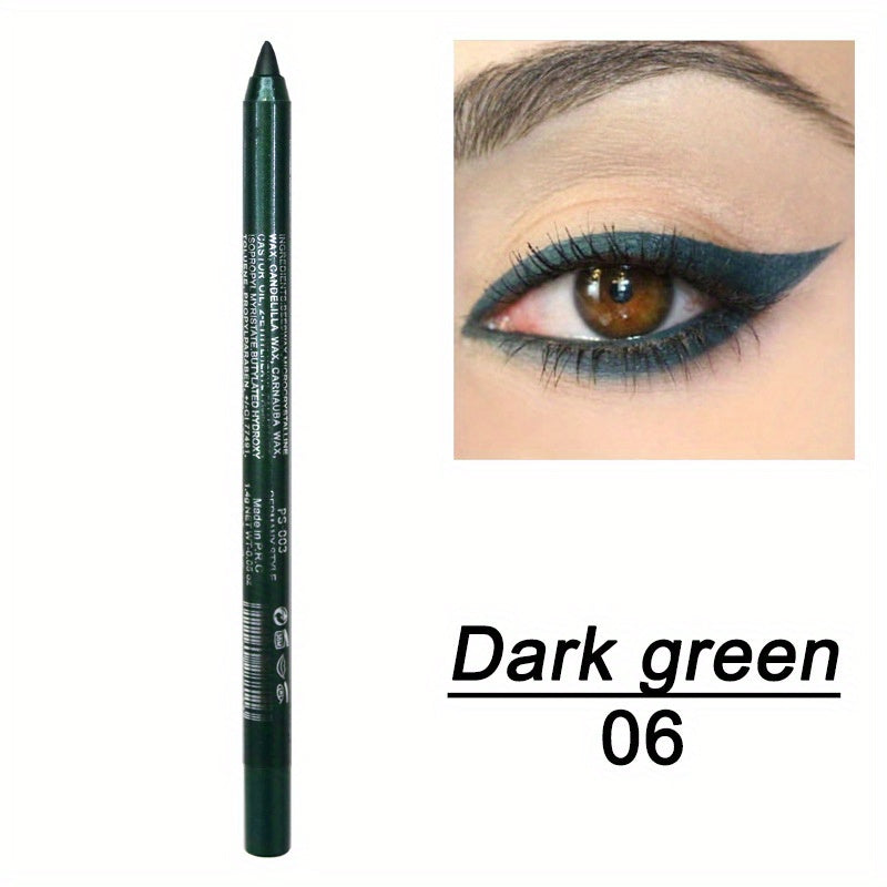 14-Color Vibrant Eyeliner Pen Collection - High-Pigmented, Pearly Glitter, Shimmer Metallic Finish, Smokey, Punk, Gothic Style - Long-Lasting, Waterproof, Matte Finish Eyeliner Stick for Music Festival and Everyday Use - The Superior Findings Depot