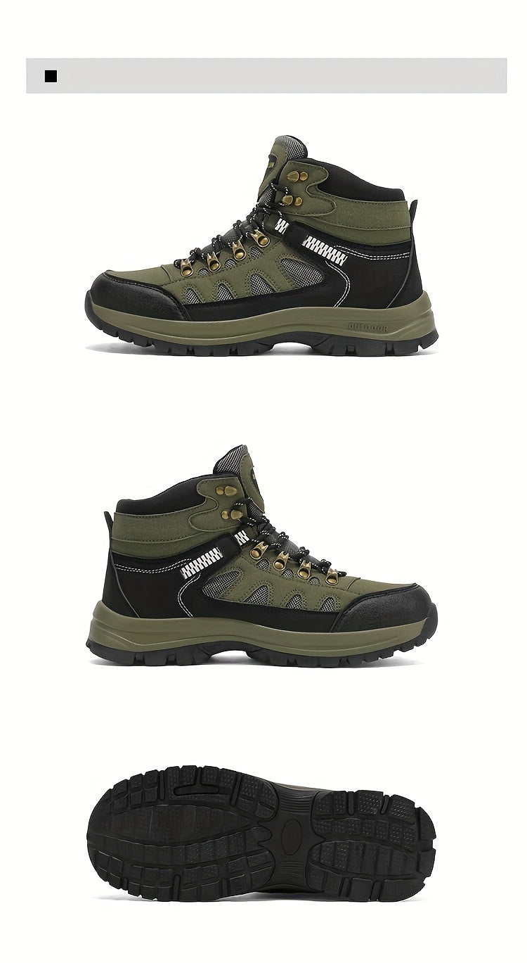 MAINALUN Men's All-Season High-Top Hiking Boots - Heavy-Duty