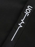 Men's Trendy Sporty Hooded Jacket - Geometric Pattern Bomber