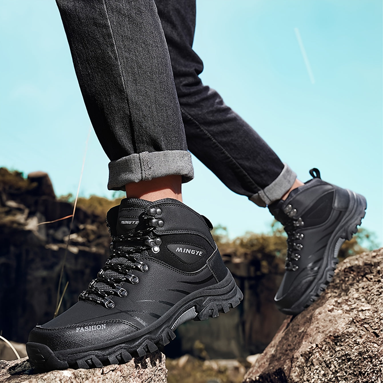 Men's High-Top Outdoor Sports Shoes - Trail Running & Hiking
