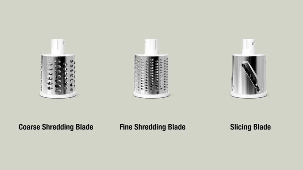 Professional Tabletop Rotary Cheese Grater - 3 Interchangeable Blades