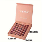 6pcs HANDAIYAN Matte Liquid Lipstick Set - Waterproof Long-Lasting Full Coverage Lip Gloss, Non-Stick Formula with 6 Shades (, Nude, Burgundy, Deep, Plum,) - Lip Tint Kit for  Lips & All Light Types - The Superior Findings Depot