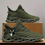 Men's Lightweight Plus Size Jogging Shoes - Breathable Mesh Lace-Up