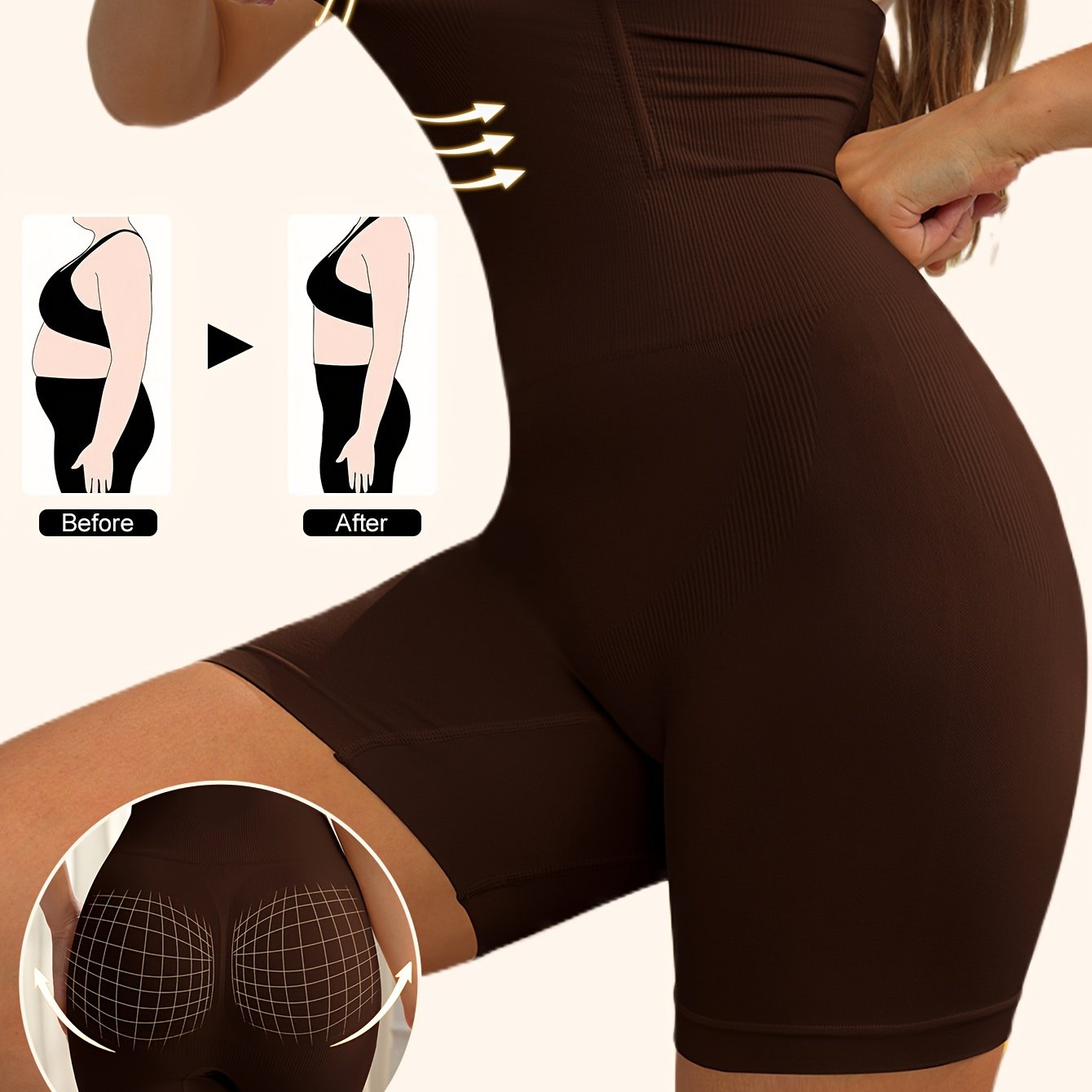 Tummy Control High Waist Sports Shorts, Waist Shaping Running Yoga Shorts, Women's Activewear Wide Waistband - The Superior Findings Depot