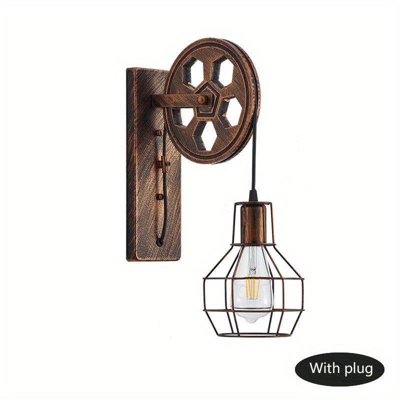 1pc Vintage Industrial Wall Sconce, Rustic Farmhouse Bedside Lamps, Antique Fixtures Wall Lamps For Restaurants Home Bars Bedroom Bedside Corridor Lamps, Do Not Contain Light Bulb - The Superior Findings Depot