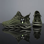 Men's Lightweight Plus Size Jogging Shoes - Breathable Mesh Lace-Up