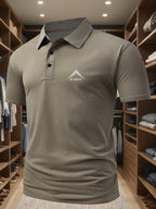 Men's Casual Golf Business Polo Shirt - Large Size Geometric Pattern