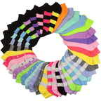 20pairs Random Color Teenager's Fashion Cute Pattern Low-cut Socks, Comfy & Breathable Soft & Elastic Thin Socks For Spring And Summer - The Superior Findings Depot