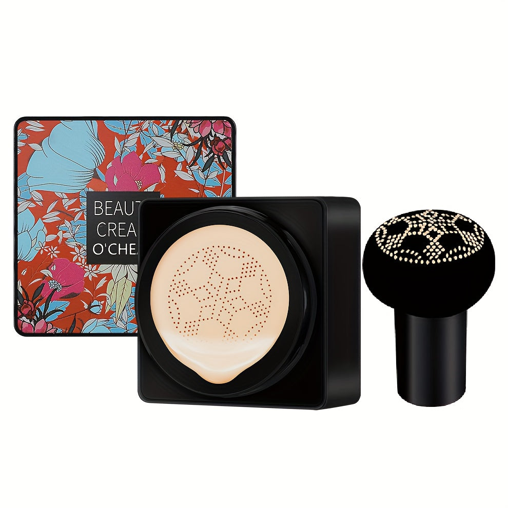 [Full Coverage, BB Cream] Long-Lasting, Full Coverage Mushroom Head Foundation BB Cream - Moisturizing Concealer for All Skin Types | Natural Nude Finish with Floral Packaging, Artistic Packaging, Vibrant Design - The Superior Findings Depot