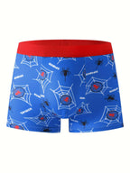 5-Piece Boys' Spider Print Cartoon Soft and Comfortable Lightweight Street Style Underwear for Ages 4-10 - The Superior Findings Depot