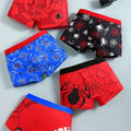 5-Piece Boys' Spider Print Cartoon Soft and Comfortable Lightweight Street Style Underwear for Ages 4-10 - The Superior Findings Depot