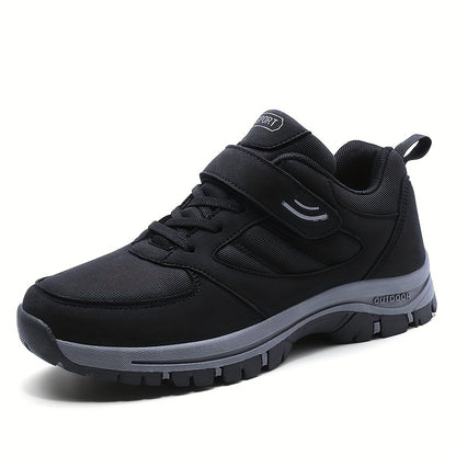 Men's Breathable Casual Shoes - Comfy, Soft Sole Sneakers with Hook and Loop Fastener for Outdoor Jogging