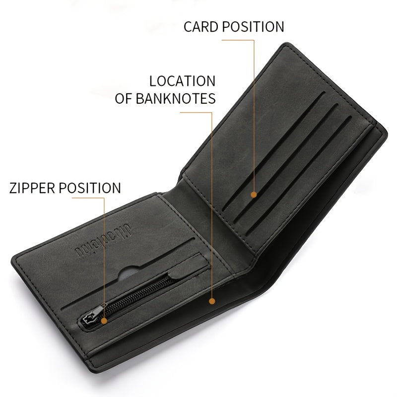 A Men'S Wallet with Letter Prints, a Multifunctional Credit Card Holder, And a Travel Coin Purse, Making It an Ideal Gift for Friends And Family. - The Superior Findings Depot