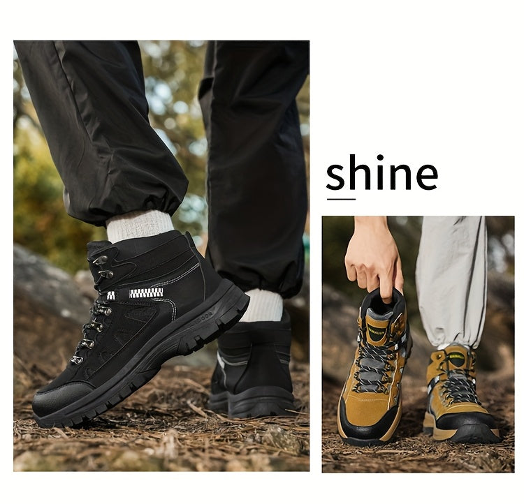 MAINALUN Men's All-Season High-Top Hiking Boots - Heavy-Duty