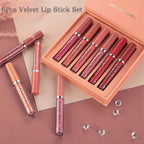 6pcs HANDAIYAN Matte Liquid Lipstick Set - Waterproof Long-Lasting Full Coverage Lip Gloss, Non-Stick Formula with 6 Shades (, Nude, Burgundy, Deep, Plum,) - Lip Tint Kit for  Lips & All Light Types - The Superior Findings Depot