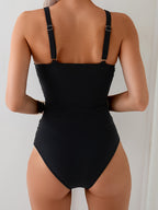 Women's Modest One-Piece Swimsuit with Removable Chest Pads - Tummy Control Strap Adjustment System, Full-Coverage Bath Suit, Hand Washable High-Elasticity Swimwear for Beach & Pool - The Superior Findings Depot