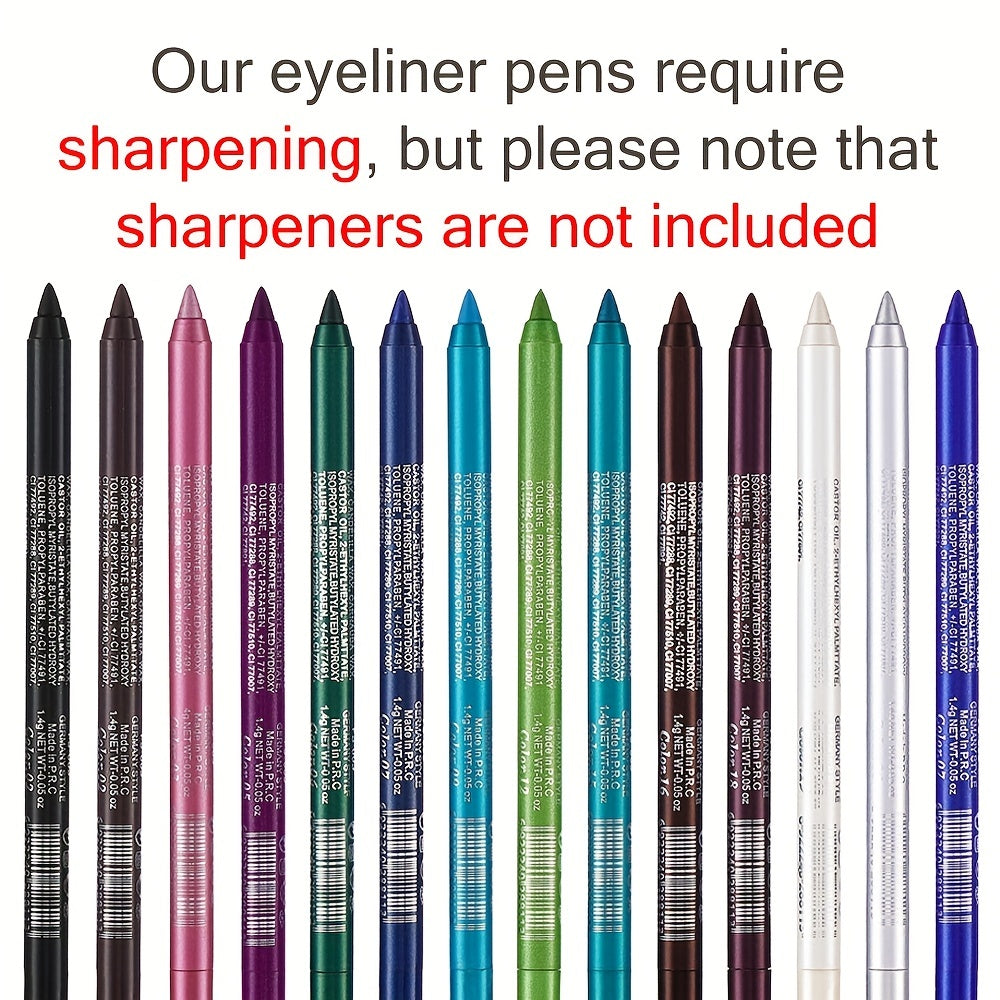 Versatile Eye Makeup Pen, Monochromatic Colored Eyeliner Pencil, Pearl GlitterEyeliner For Women, Creamy Eyeshadow Pencil, Waterproof, Professional Eye Liner/Shadow Makeup For Siren's Eye Look, Daily Makeup, Cosplay And Hallo - The Superior Findings Depot