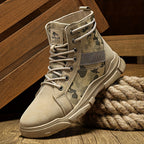 Men's Boots - Fashionable Camouflage Mid-High Top Thick Sole