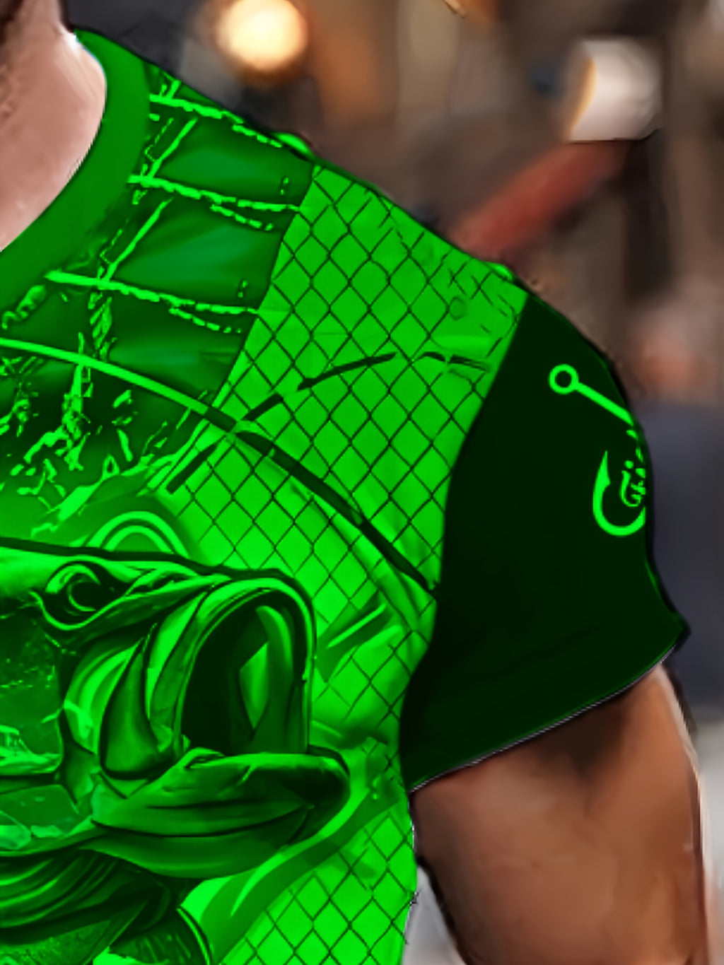 Men'S 3D Printed Fish T-Shirt | Suitable for Summer Outdoor Activities, Fishing, and Cycling | Crew Neck, Regular Fit, Slight Stretch Fabric