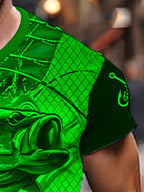 Men'S 3D Printed Fish T-Shirt | Suitable for Summer Outdoor Activities, Fishing, and Cycling | Crew Neck, Regular Fit, Slight Stretch Fabric