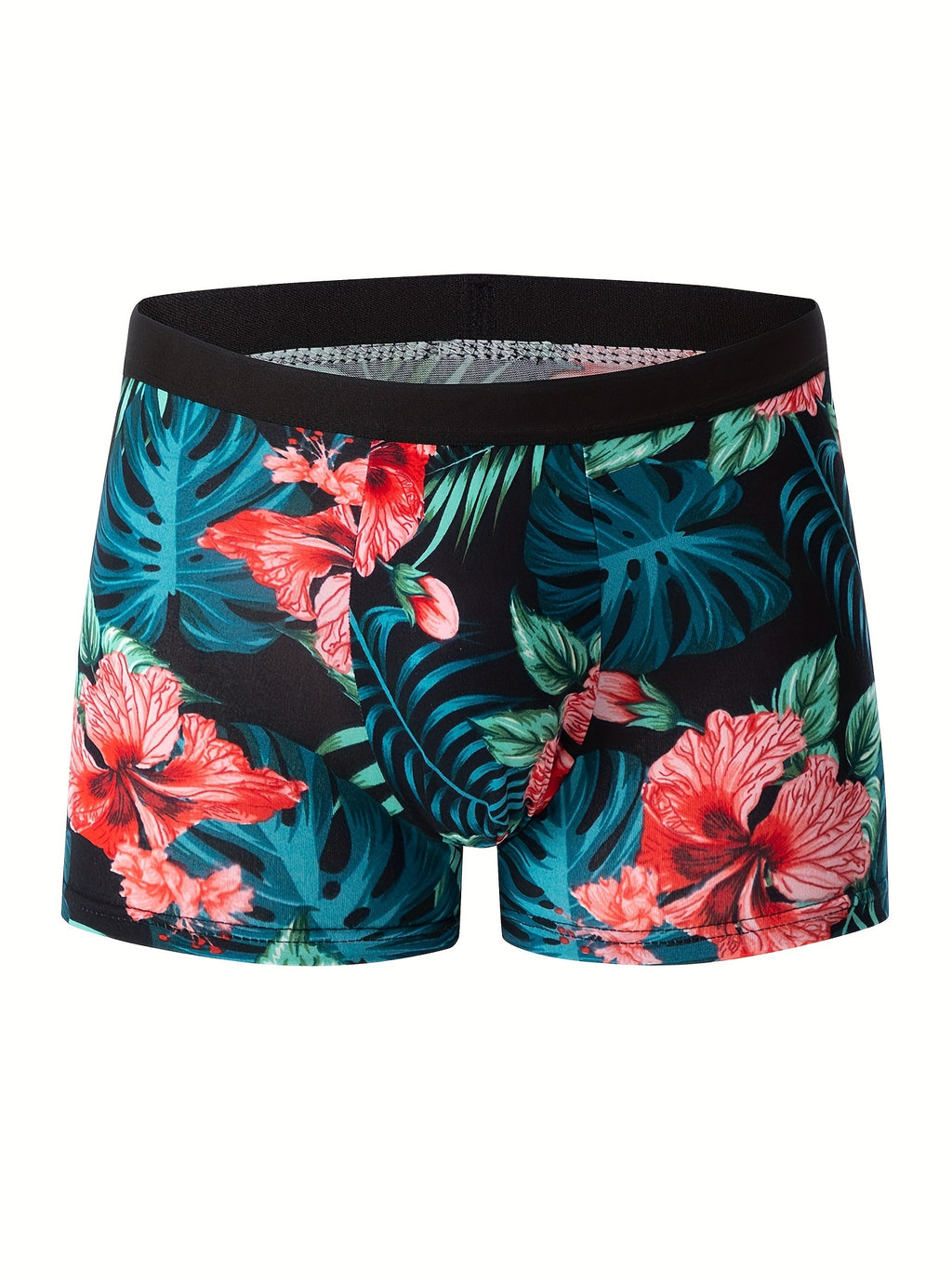 4pcs Flower Pattern Men's Antibacterial Underwear, Casual Boxer Briefs Shorts, Breathable Comfy Stretchy Boxer Sports Shorts - The Superior Findings Depot