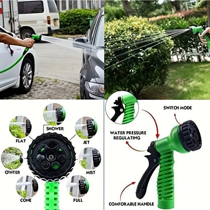 Expandable Garden Hose with Spray Nozzle – 25ft/50ft/100ft Flexible Water Hose, 3-Layer Latex Core & Durable Fabric, for Car Wash, Lawn & Garden Irrigation